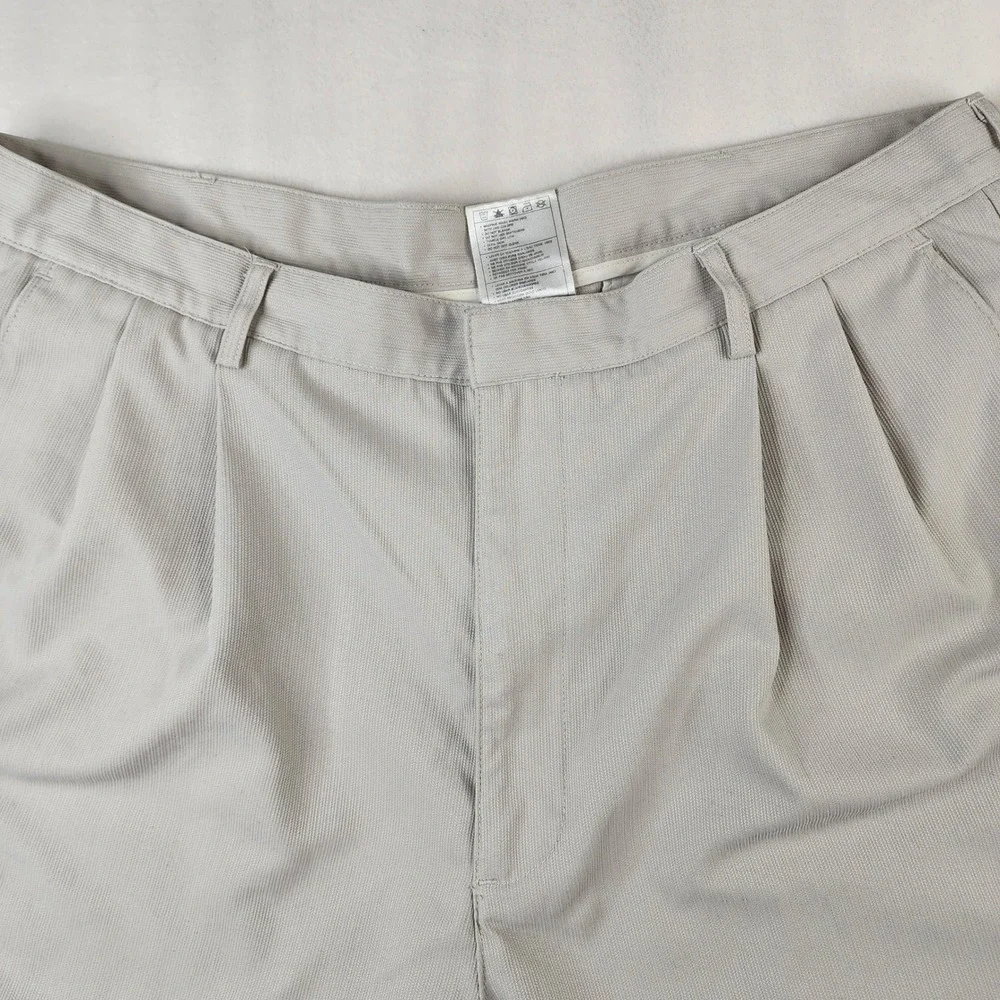 Nike Golf‎ Pleated Shorts Mens 36 Dri-FIT Tan Textured S30701HZT